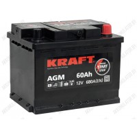 Аккумулятор Kraft AGM / 60Ah / 680А