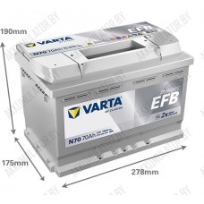 Аккумулятор Varta EFB Dynamic N70 / [570500076] / 70Ah / 760A