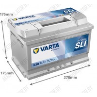 Аккумулятор Varta SLI Dynamic E38 / [574402075] / 74Ah / 750А / Низкий