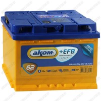 Аккумулятор AKOM +EFB / 62Ah / 600А