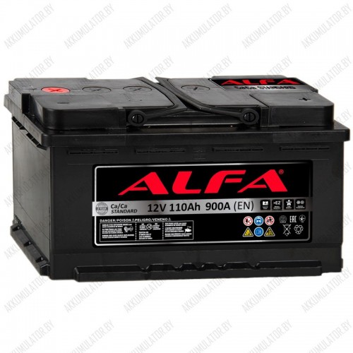 Купить Аккумулятор Alfa Standard 110 R / 110Ah / 900А / Короткий в Минске